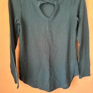 Maurices Teal Ribbed Blouse